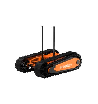 Small Single Arm Tracked Robot Chassis with Customizable Size High Resistance to Impact and Advanced Sensors for Counter Terrorism