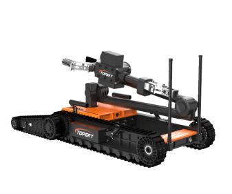 Lightweight Explosive Ordnance Disposal Robot with 7-Degree-of-Freedom Robotic Arm and 45° Slope Climbing Capability
