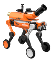 Assistenza agli incendi Robot a ruote Cane cannone ad acqua robot estintore di incendi