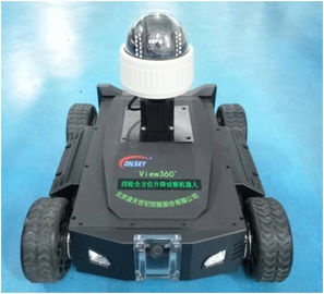 Vista mobile omnidirezionale 360° tutto dell'attrezzatura di sorveglianza robot rotondo di ricognizione